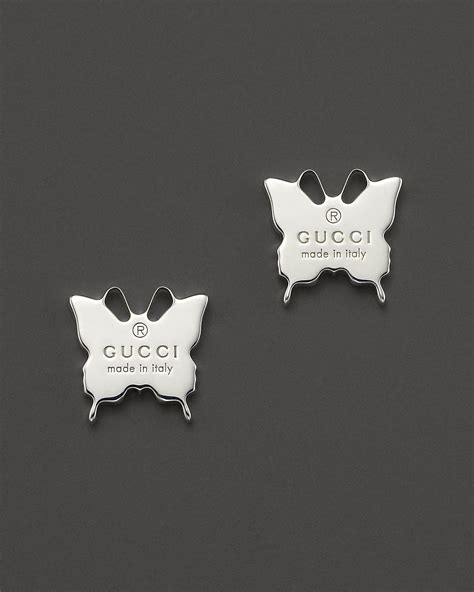 gucci earrings studs|gucci sterling silver butterfly earrings.